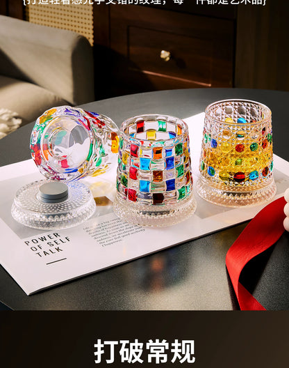 Rotating Whiskey Glass with Glass Base – 360° Crystal Cocktail Glass