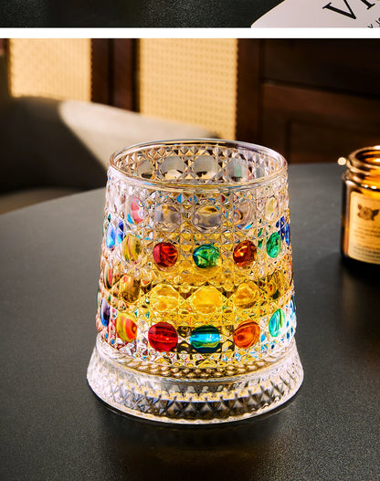 Rotating Whiskey Glass with Glass Base – 360° Crystal Cocktail Glass