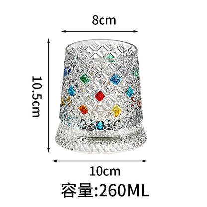 Rotating Whiskey Glass with Glass Base – 360° Crystal Cocktail Glass