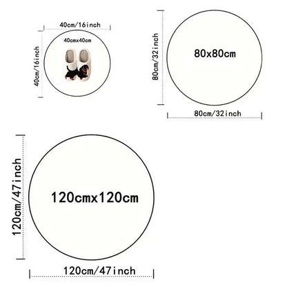 Modern Style Rugs for Bedroom Minimalist Living Room Decoration Round Anti-slip Carpet Soft Bedside Floor Mat Washable Study Rug