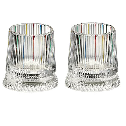 Rotating Whiskey Glass with Glass Base – 360° Crystal Cocktail Glass