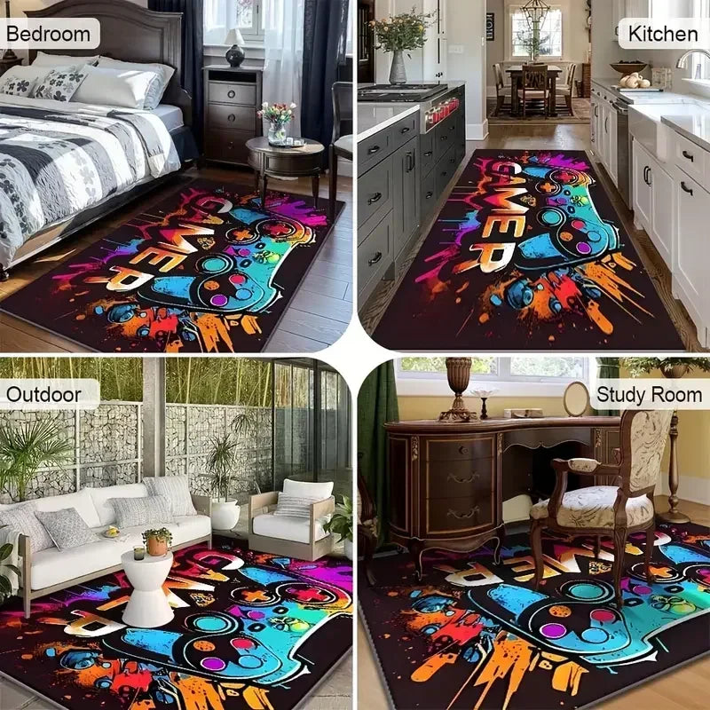 Modern Curve Rug & Carpet Non-Slip Mat for Living Room Bedroom Kitchen Orange Black Beige Durable Floor Rugs Home Decor Carpets