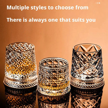 Rotating Whiskey Glasses – Set of 2 | Crystal Cocktail Gift