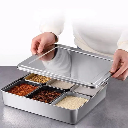 Stainless Steel Spice & Seasoning Box with Lid