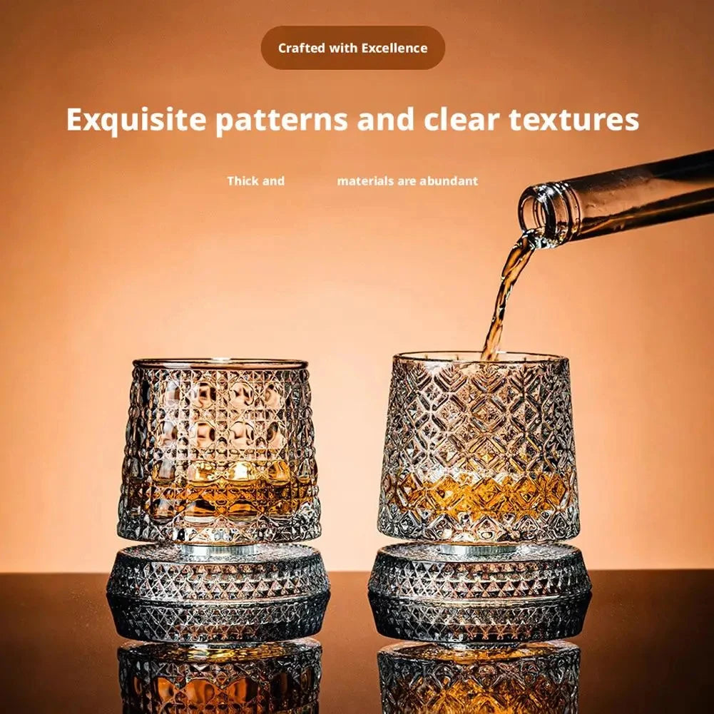 Rotating Whiskey Glasses – Set of 2 | Crystal Cocktail Gift