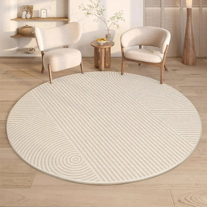 Modern Style Rugs for Bedroom Minimalist Living Room Decoration Round Anti-slip Carpet Soft Bedside Floor Mat Washable Study Rug