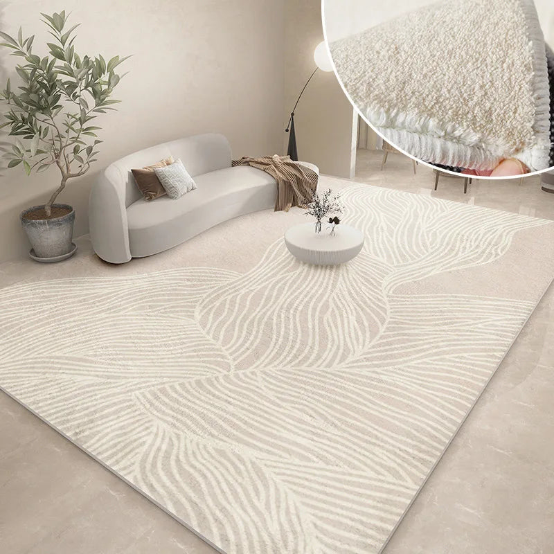 Abstract Plush Area Rug – Grey Thickened Bedroom & Lounge Carpet