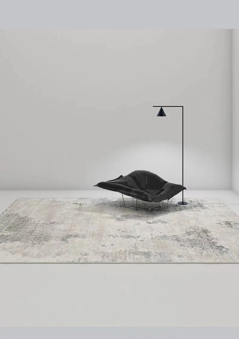 Abstract Plush Area Rug – Grey Thickened Bedroom & Lounge Carpet