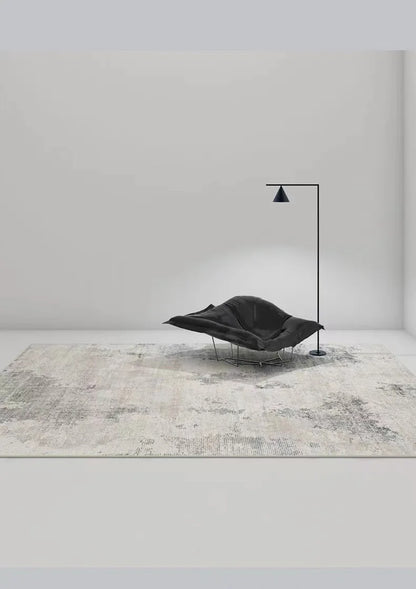 Abstract Plush Area Rug – Grey Thickened Bedroom & Lounge Carpet