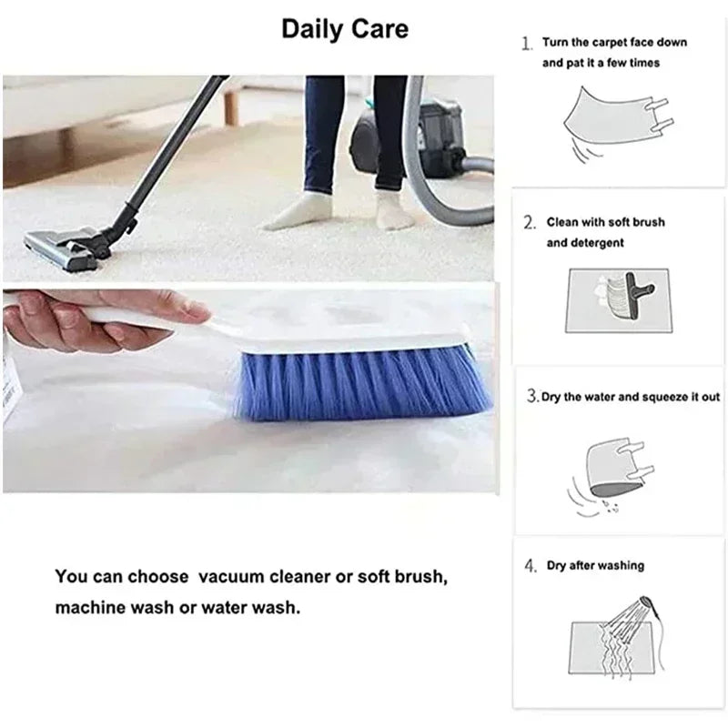 Modern Style Rugs for Bedroom Minimalist Living Room Decoration Round Anti-slip Carpet Soft Bedside Floor Mat Washable Study Rug