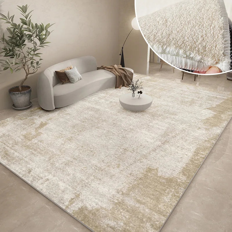 Abstract Plush Area Rug – Grey Thickened Bedroom & Lounge Carpet