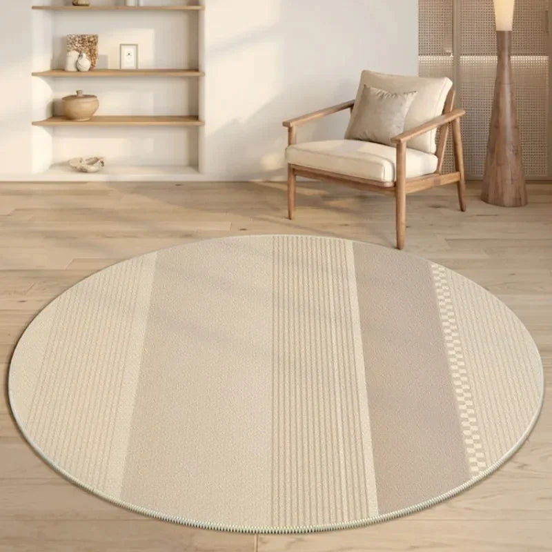 Modern Style Rugs for Bedroom Minimalist Living Room Decoration Round Anti-slip Carpet Soft Bedside Floor Mat Washable Study Rug