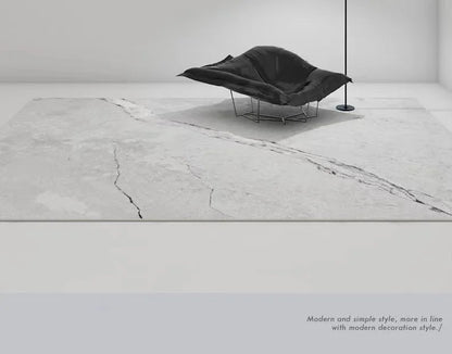 Abstract Plush Area Rug – Grey Thickened Bedroom & Lounge Carpet
