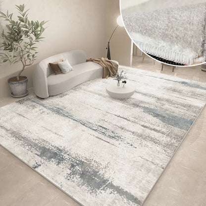 Abstract Plush Area Rug – Grey Thickened Bedroom & Lounge Carpet