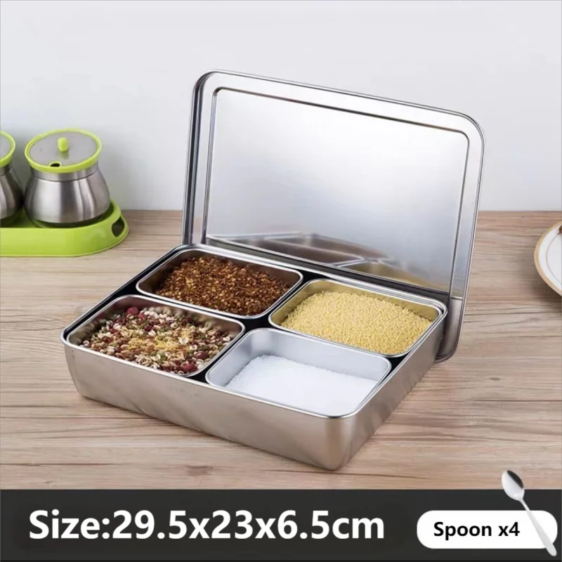 Stainless Steel Spice & Seasoning Box with Lid