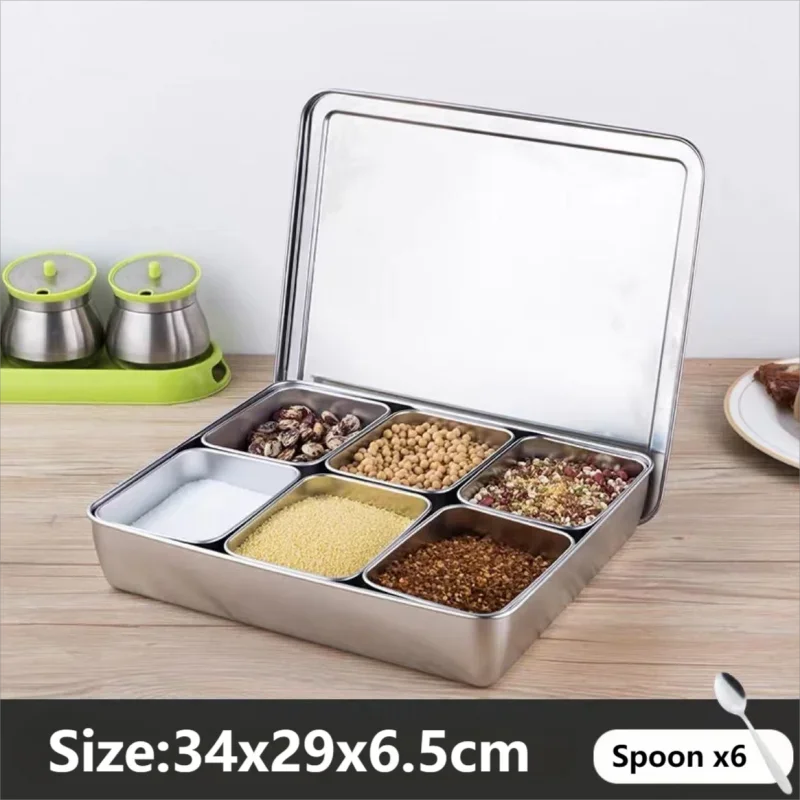 Stainless Steel Spice & Seasoning Box with Lid