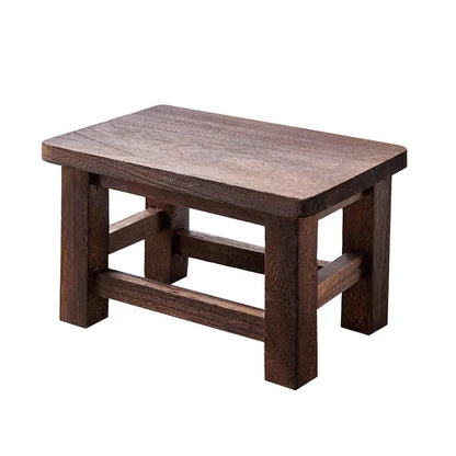Solid Wood Compact Stool – Minimalist Shoe Bench for Hallway & Bedroom