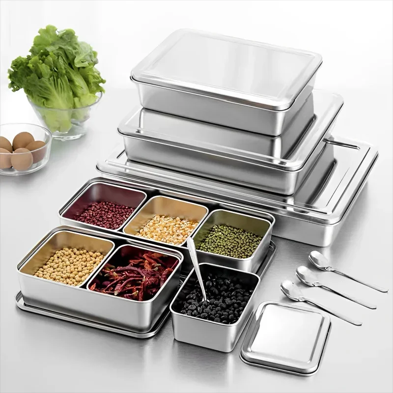 Stainless Steel Spice & Seasoning Box with Lid