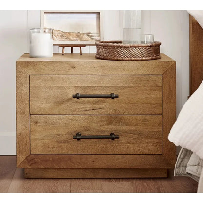 32" Oak Wood Nightstand – Bedside Table for Bedroom & Living Room