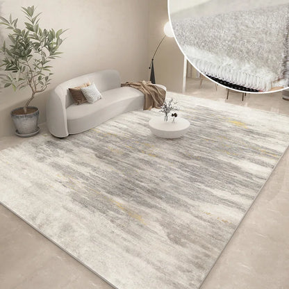 Abstract Plush Area Rug – Grey Thickened Bedroom & Lounge Carpet