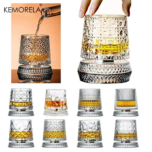 Rotating Whiskey Glasses – Set of 2 | Crystal Cocktail Gift