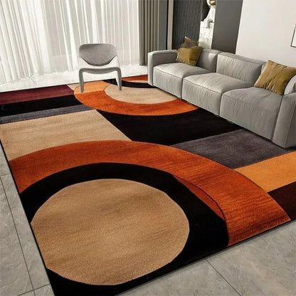Modern Curve Rug & Carpet Non-Slip Mat for Living Room Bedroom Kitchen Orange Black Beige Durable Floor Rugs Home Decor Carpets