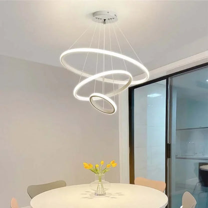 Modern LED Ring Chandelier – Pendant Light for Dining Room & Bedroom
