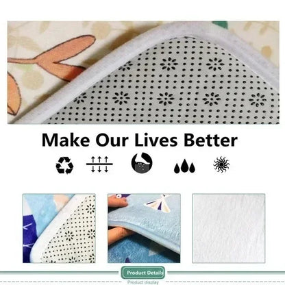 Modern Geometric Washable Rug – Non-Slip Kitchen, Bedroom & Bathroom Mat