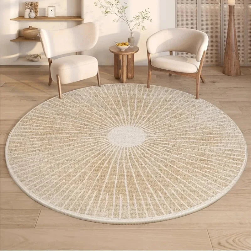 Modern Style Rugs for Bedroom Minimalist Living Room Decoration Round Anti-slip Carpet Soft Bedside Floor Mat Washable Study Rug