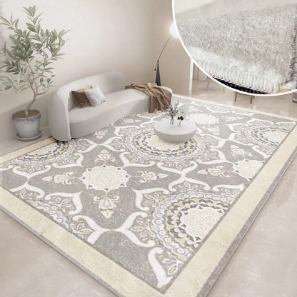 Abstract Plush Area Rug – Grey Thickened Bedroom & Lounge Carpet