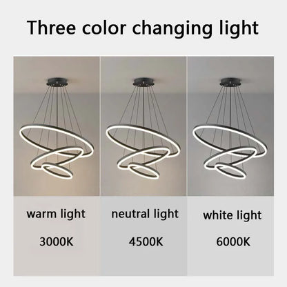 Modern LED Ring Chandelier – Pendant Light for Dining Room & Bedroom