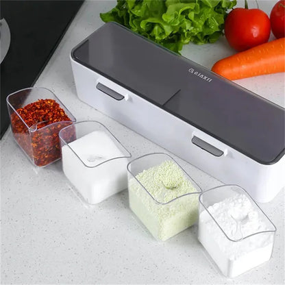 4-in-1 Wall-Mounted Spice Organiser – Kitchen Seasoning Storage Set