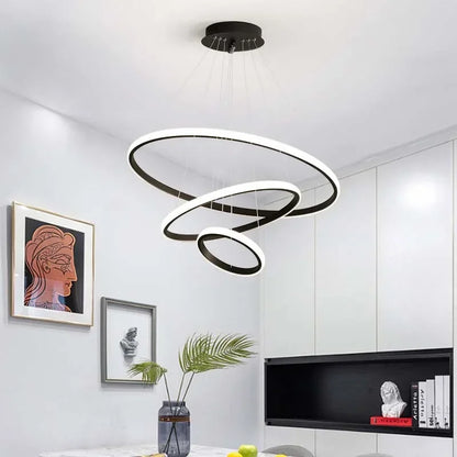 Modern LED Ring Chandelier – Pendant Light for Dining Room & Bedroom