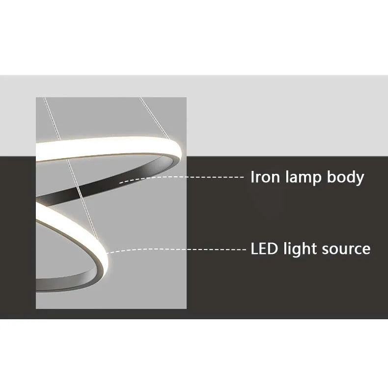 Modern LED Ring Chandelier – Pendant Light for Dining Room & Bedroom