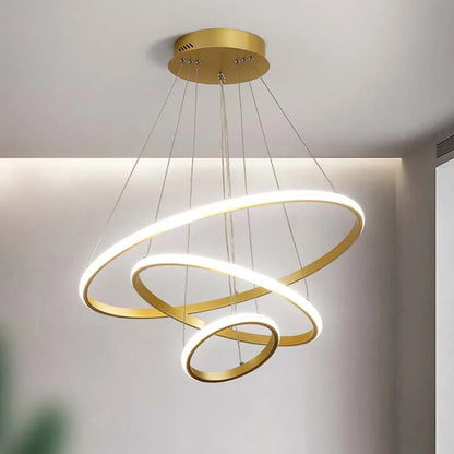 Modern LED Ring Chandelier – Pendant Light for Dining Room & Bedroom