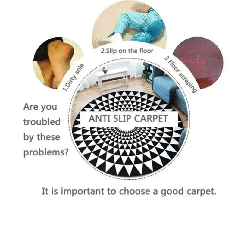 Modern Style Rugs for Bedroom Minimalist Living Room Decoration Round Anti-slip Carpet Soft Bedside Floor Mat Washable Study Rug