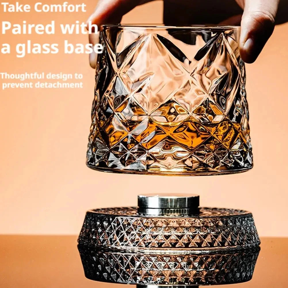 Rotating Whiskey Glasses – Set of 2 | Crystal Cocktail Gift