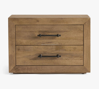 32" Oak Wood Nightstand – Bedside Table for Bedroom & Living Room