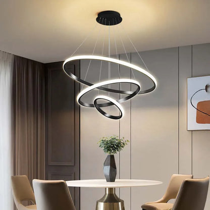 Modern LED Ring Chandelier – Pendant Light for Dining Room & Bedroom