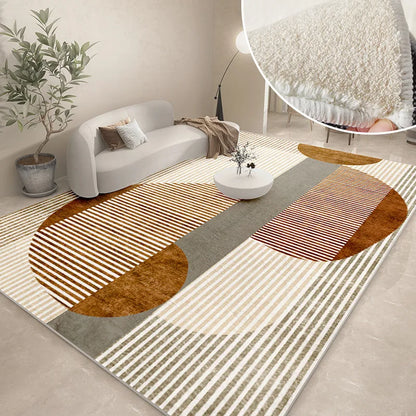 Abstract Plush Area Rug – Grey Thickened Bedroom & Lounge Carpet