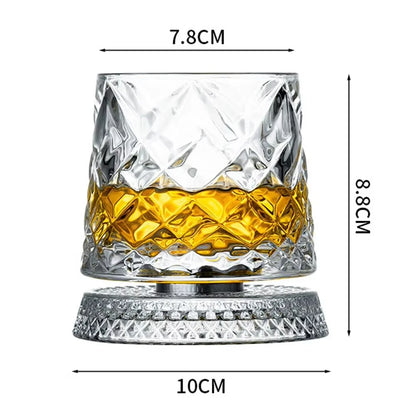 Rotating Whiskey Glasses – Set of 2 | Crystal Cocktail Gift