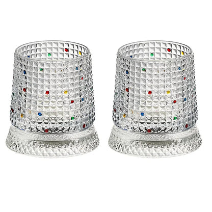 Rotating Whiskey Glass with Glass Base – 360° Crystal Cocktail Glass