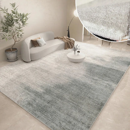 Abstract Plush Area Rug – Grey Thickened Bedroom & Lounge Carpet