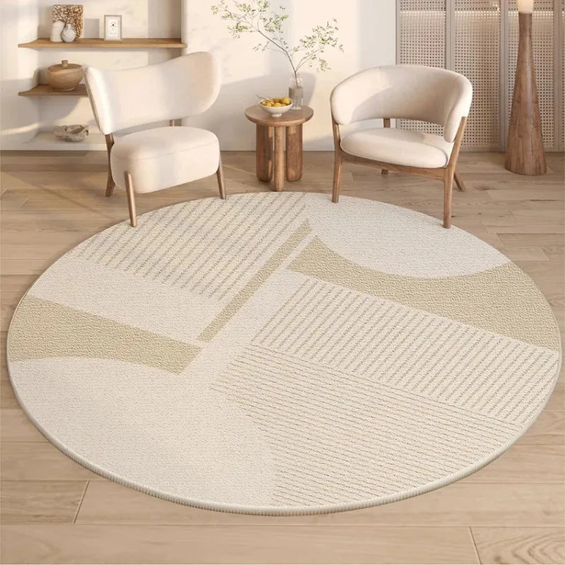 Modern Style Rugs for Bedroom Minimalist Living Room Decoration Round Anti-slip Carpet Soft Bedside Floor Mat Washable Study Rug
