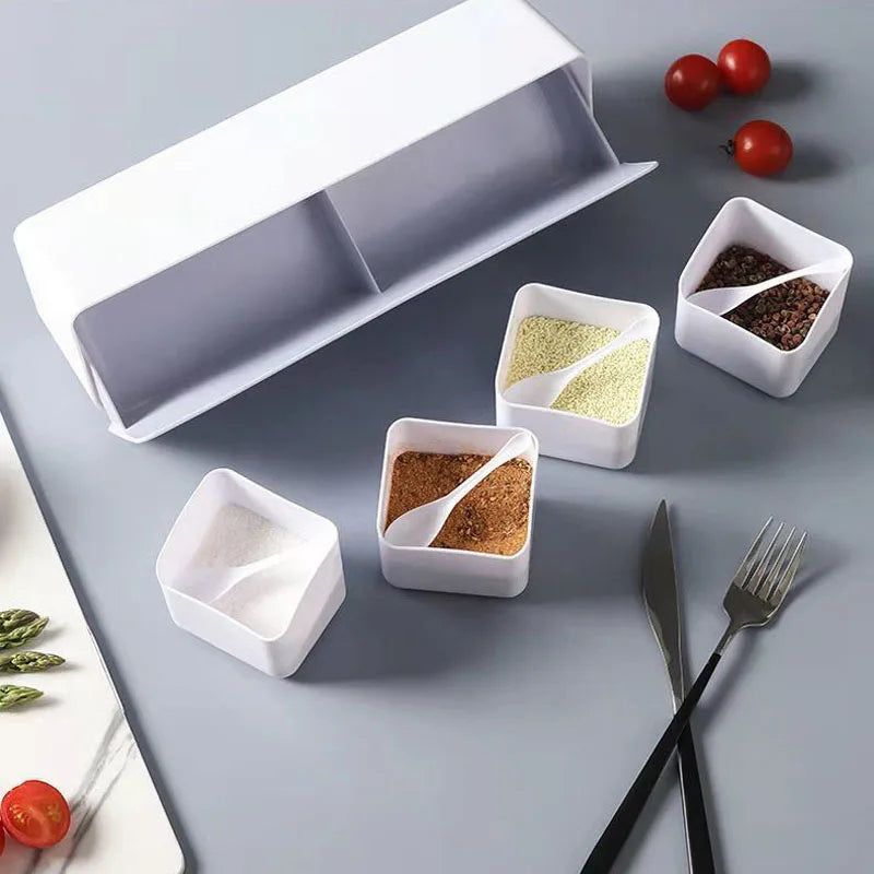 4-in-1 Wall-Mounted Spice Organiser – Kitchen Seasoning Storage Set