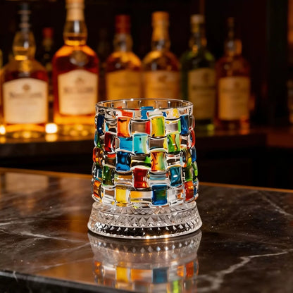 Rotating Whiskey Glass with Glass Base – 360° Crystal Cocktail Glass