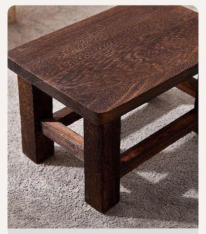 Solid Wood Compact Stool – Minimalist Shoe Bench for Hallway & Bedroom