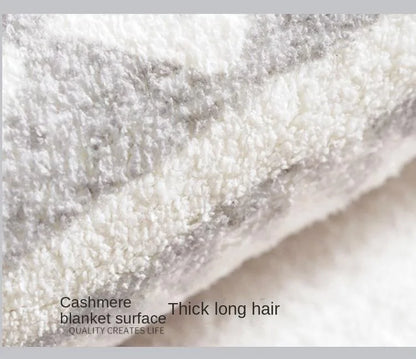 Abstract Plush Area Rug – Grey Thickened Bedroom & Lounge Carpet
