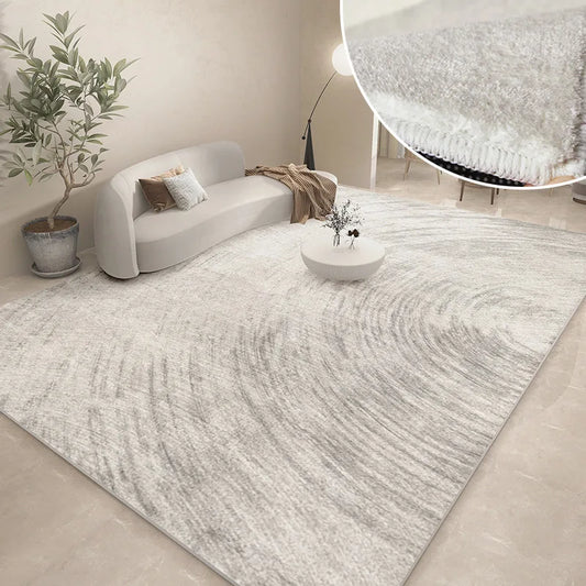 Abstract Plush Area Rug – Grey Thickened Bedroom & Lounge Carpet