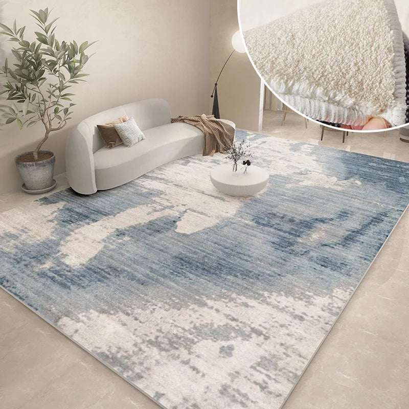 Abstract Plush Area Rug – Grey Thickened Bedroom & Lounge Carpet